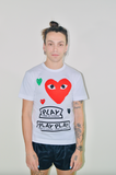 COMME des GARÇONS PLAY Red Heart WHITE T-SHIRT