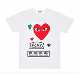 COMME des GARÇONS PLAY Red Heart WHITE T-SHIRT