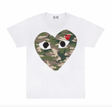 COMME des GARÇONS PLAY CAMO HEART WHITE T-SHIRT