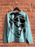 TOM OF FINLAND x WE ARE SPASTOR BIKER HEAD SWEATSHIRT - EMERALD