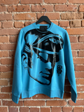 TOM OF FINLAND x WE ARE SPASTOR BIKER HEAD SWEATSHIRT - SEA BLUE