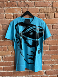 TOM OF FINLAND x WE ARE SPASTOR BIKER HEAD TEE - SEA BLUE