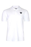 COMME des GARÇONS PLAY BLACK HEART ON WHITE POLO