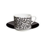 Keith Haring Porcelain tea cup & plate "BLACK PATTERN"