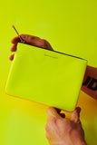 COMME DES GARÇONS SUPER FLUO YELLOW / ORANGE ZIP POUCH WALLET