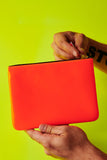 COMME DES GARÇONS SUPER FLUO YELLOW / ORANGE ZIP POUCH WALLET