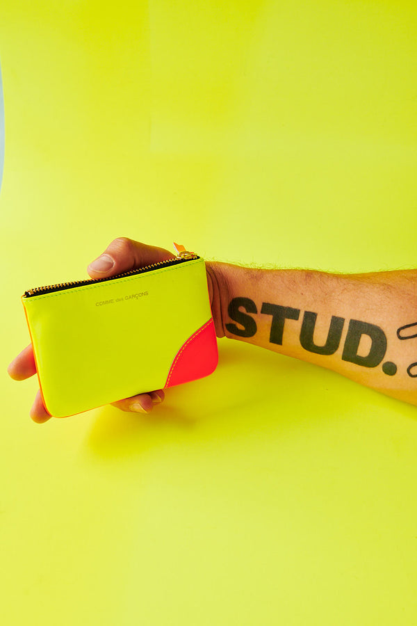 COMME DES GARÇONS SUPER FLUO YELLOW / ORANGE ZIP POUCH