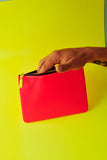 COMME DES GARÇONS SUPER FLUO LIGHT ORANGE / PINK ZIP POUCH WALLET