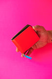 COMME DES GARÇONS SUPER FLUO ORANGE MEDIUM ZIP WALLET