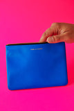 COMME DES GARÇONS SUPER FLUO BLUE / ORANGE ZIP POUCH WALLET