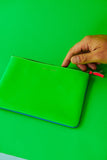 COMME DES GARÇONS SUPER FLUO GREEN / BLUE ZIP POUCH WALLET