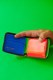 COMME DES GARÇONS SUPER FLUO GREEN MEDIUM ZIP WALLET