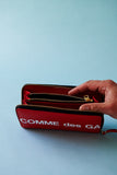 Comme des Garçons Huge Logo Zip Around Wallet (Red)