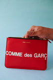 Comme des Garçons Huge Logo Zip Pouch Wallet (Red)