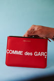 Comme des Garçons Huge Logo Zip Pouch Wallet (Red)