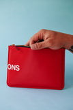 Comme des Garçons Huge Logo Zip Pouch Wallet (Red)