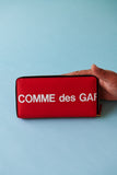 Comme des Garçons Huge Logo Zip Around Travel Wallet (Red)