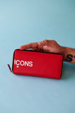 Comme des Garçons Huge Logo Zip Around Travel Wallet (Red)