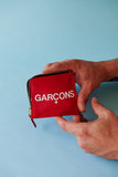 Comme des Garçons Huge Logo Half Zip Small Wallet (Red)