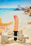 The Curved Dicktator 13 Mode Vibrating Giant Dildo Thruster by Master Series - FLESH