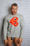 COMME des GARÇONS PLAY GRAY LONGSLEEVE T-SHIRT