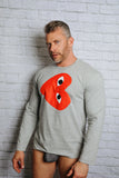 COMME des GARÇONS PLAY GRAY LONGSLEEVE T-SHIRT