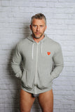 COMME des GARÇONS PLAY GRAY ZIP-UP HOODIE