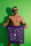 Tom of Finland Bandana by Peachy Kings purple