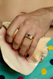 Blue Triangle Ring Gold by Jonathan Johnson