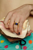 Blue Circle Ring Gold by Jonathan Johnson