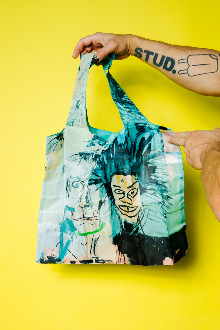 Jean-Michel Basquiat - Warhol - Foldable Tote Bag by LOQI