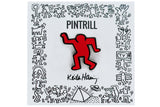 KEITH HARING DANCING MAN PIN - RED