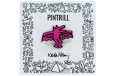 KEITH HARING BAT DOG PIN - PINK