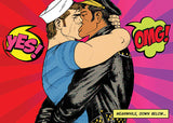 Tom of Finland YES! OMG! POW! VALENTINE'S DAY Card by Peachy Kings