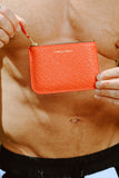 COMME DES GARÇONS EMBOSSED ROOTS POUCH WALLET RED