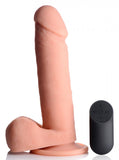 Big Shot Vibrating Silicone Dildo w. Balls - 8 Inch