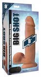 Big Shot Vibrating Silicone Dildo w. Balls - 9 Inch