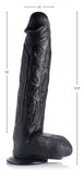 Master Cock Raging Rhino 17 Inch Veiny Dildo - Black