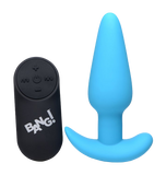 BANG Remote Control 21X Vibrating Silicone Butt Plug - Blue