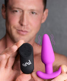 BANG Remote Control 21X Vibrating Silicone Butt Plug - Purple