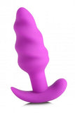 BANG Remote Control 21X Vibrating Silicone Swirl Butt Plug - Purple