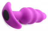 BANG Remote Control 21X Vibrating Silicone Swirl Butt Plug - Purple