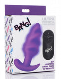 BANG Remote Control 21X Vibrating Silicone Swirl Butt Plug - Purple