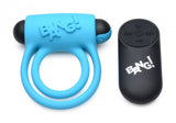 BANG Remote Control 28X Vibrating Cock Ring & Bullet - Blue