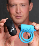 BANG Remote Control 28X Vibrating Cock Ring & Bullet - Blue