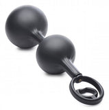 Devils Rattle Inflatable Silicone Anal Plug with Cock and Ball Ring