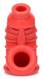 Red Chamber Silicone Chastity Cage BY MASTER SERIES