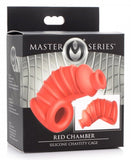 Red Chamber Silicone Chastity Cage BY MASTER SERIES