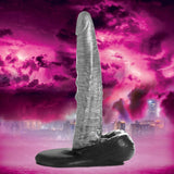 Creature Cocks The Gargoyle Rock Hard Silicone Dildo 9.3in - Silver/Black