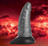 Creature Cocks Beastly Tapered Bumpy Silicone Dildo 8.25in - Silver/Black